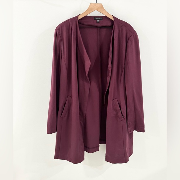 Lane Bryant Ponte Open Front Jacket Burgundy Size 18/20 - Picture 4 of 8